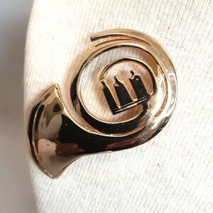 💎Ultra Craft Brooch Gold Tone French Horn